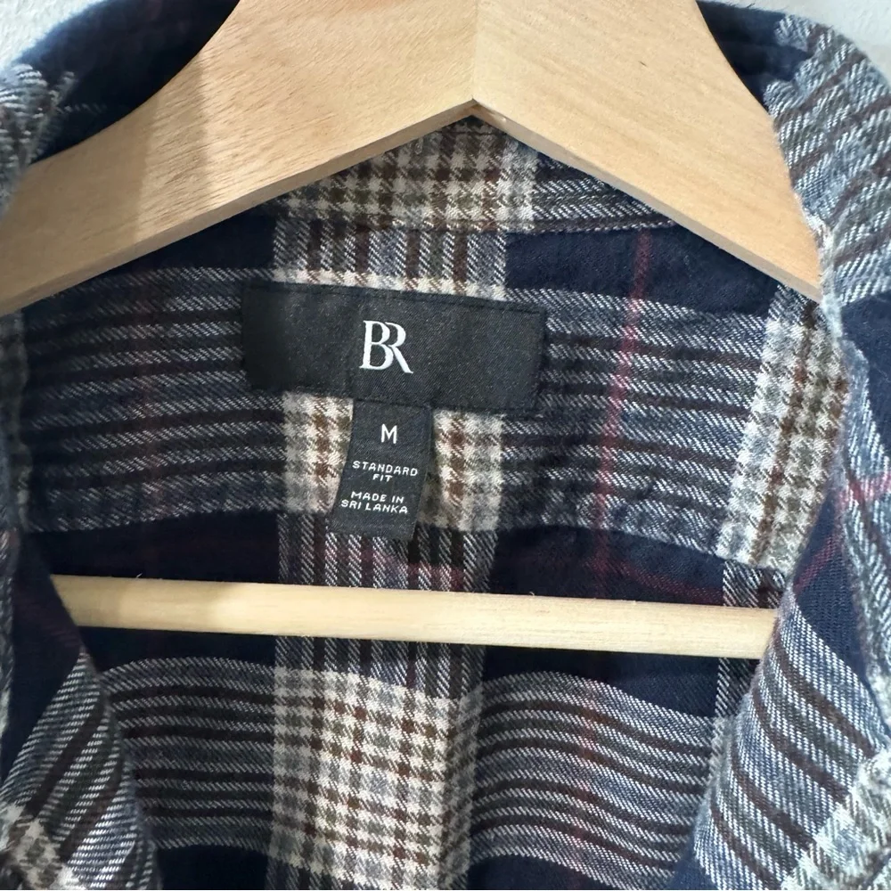Banana Republic‎ Men's Emiliano Utility Shirt, Navy Plaid Sz Medium - $80
